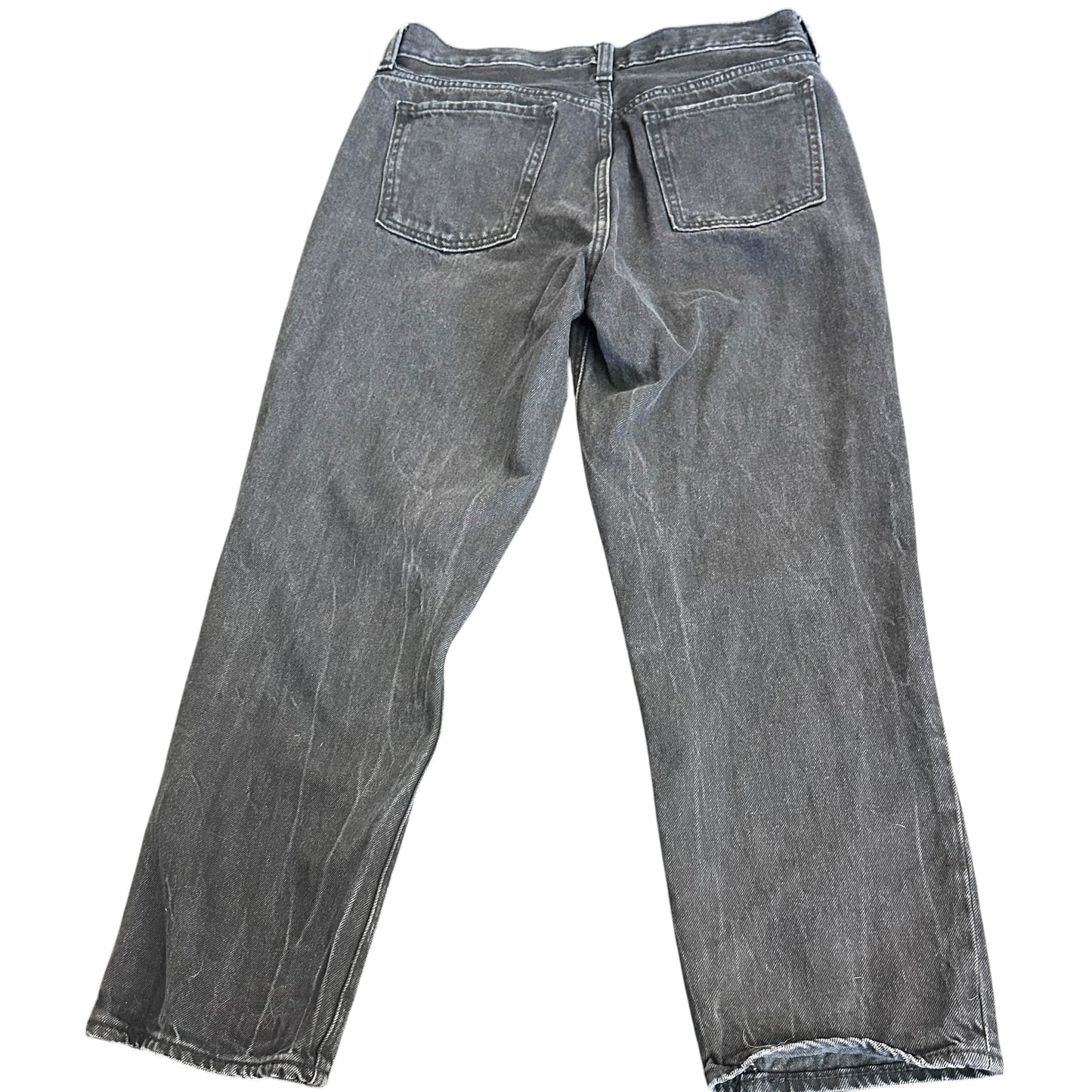 OLD NAVY BLACK DENIM JEANS HIGH RISE SLOUCHY STRAIGHT 244 SZ 10 TALL