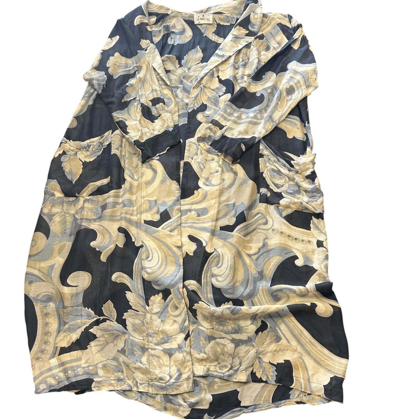ONE HUNDRED STARS NAVY TAN KIMONO 249 OS
