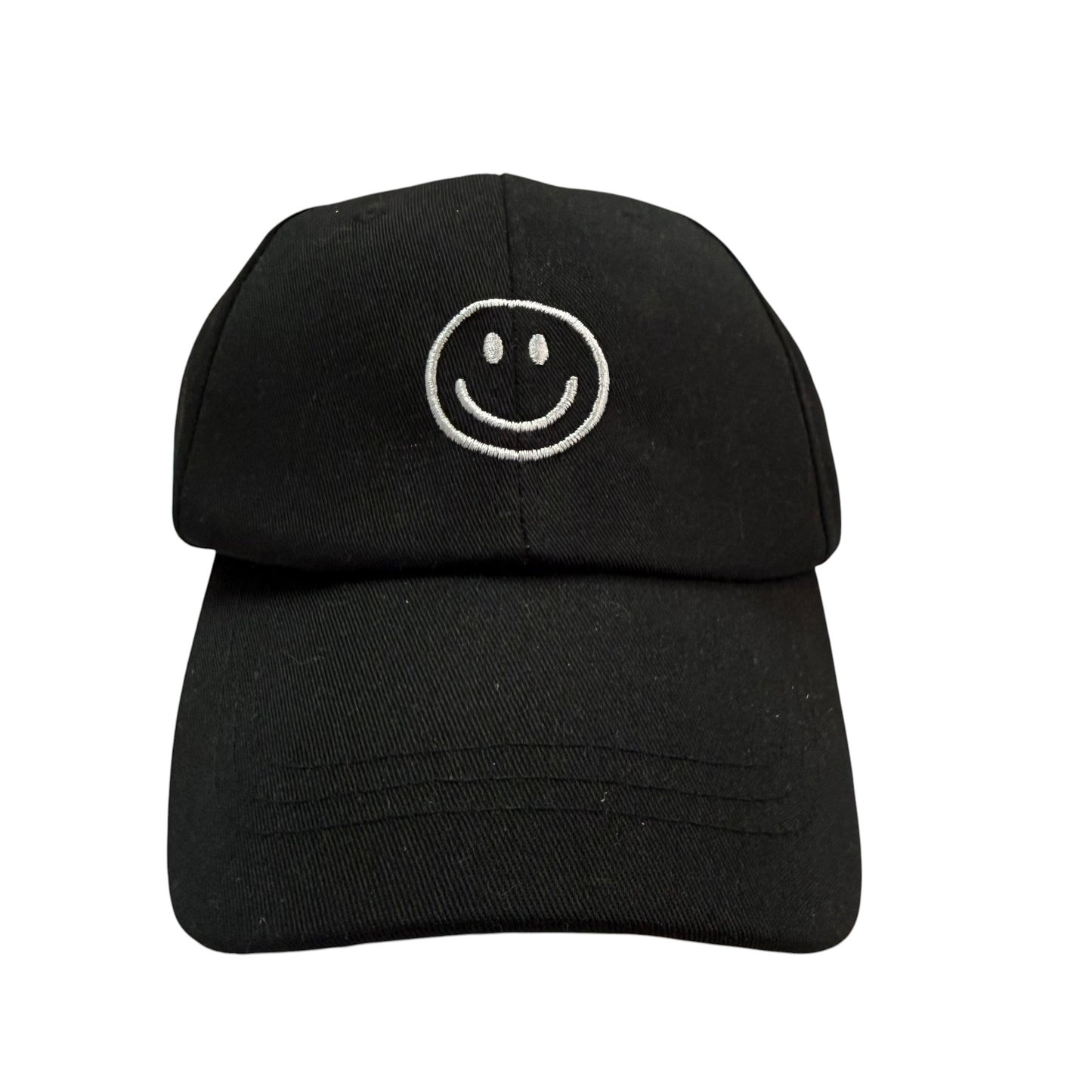 BLACK CAP EMBROIDERED SMILEY FACE 261 OS