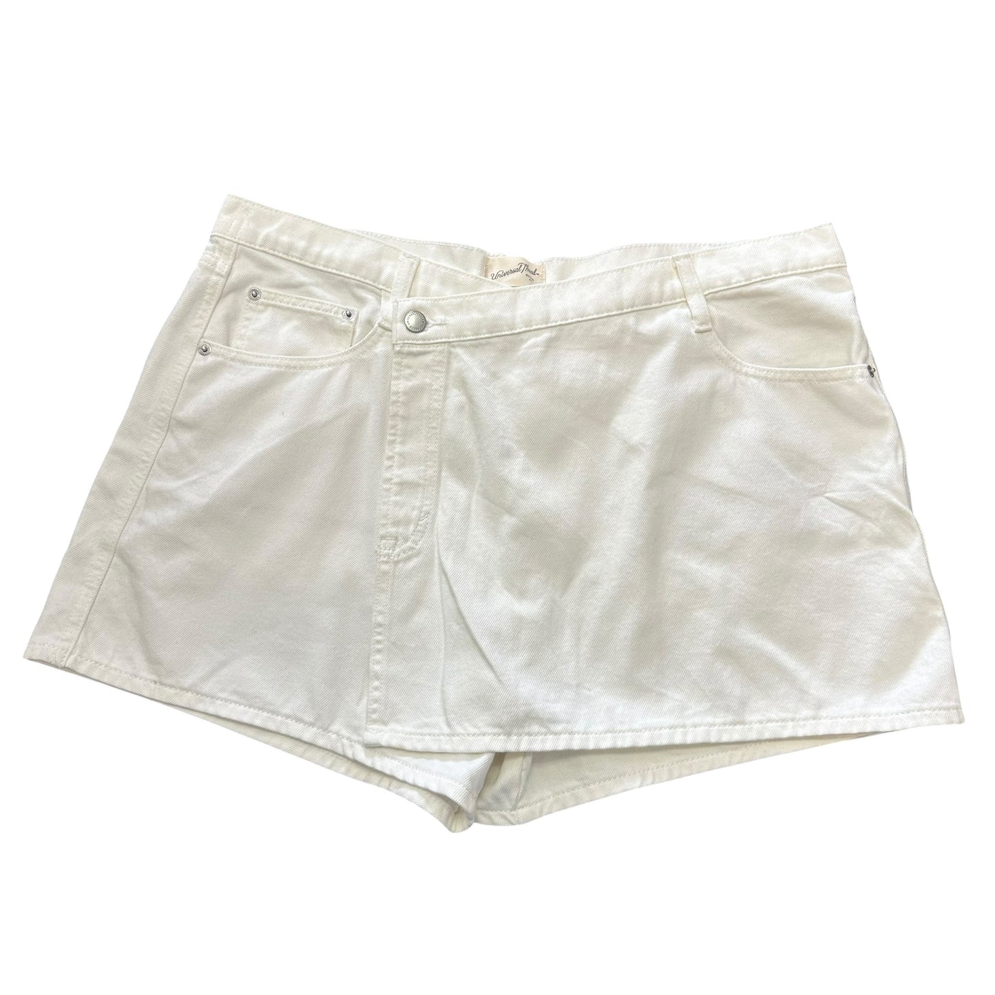 UNIVERSAL THREAD WHITE DENIM ASYMMETRICAL WRAP SKIRT 269 SZ 16