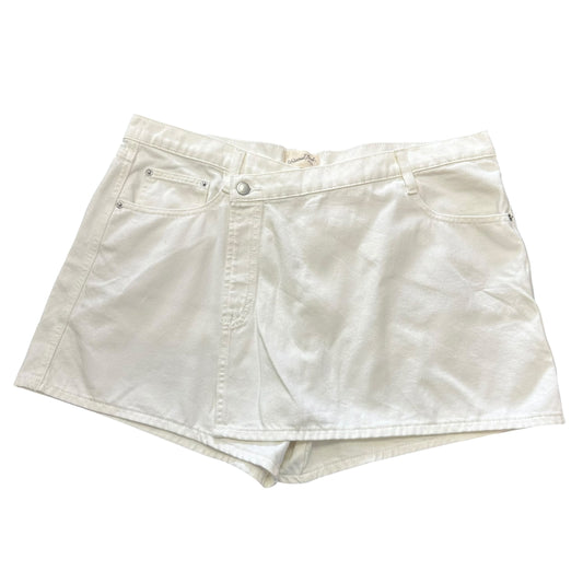 UNIVERSAL THREAD WHITE DENIM ASYMMETRICAL WRAP SKIRT 269 SZ 16