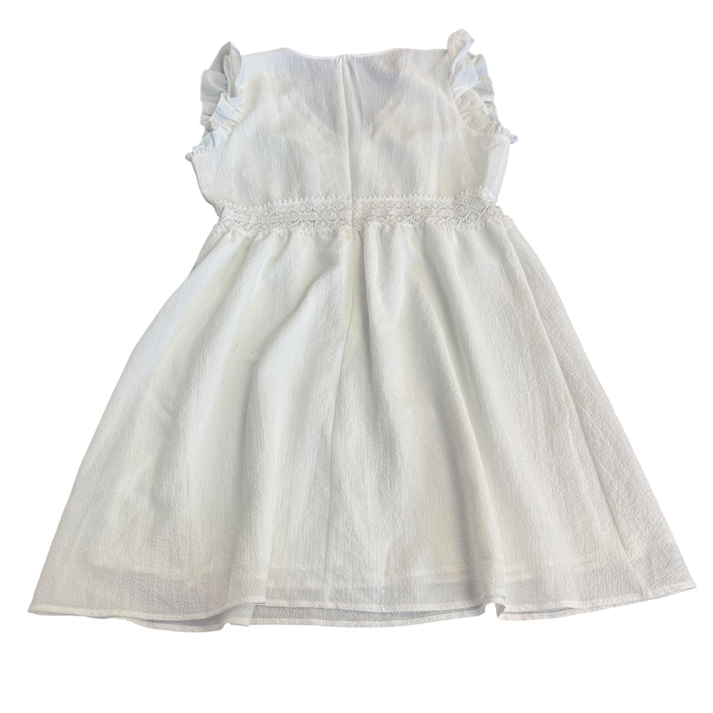 SHEIN WHITE DRESS FLUTTER SLEEVES CROCHET 100 XL