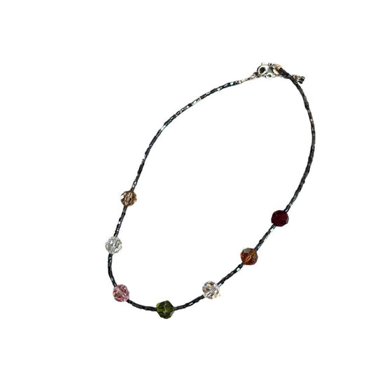 EMILY RAY 925 STERLING SILVER MULTI COLOR BEADED NECKLACE