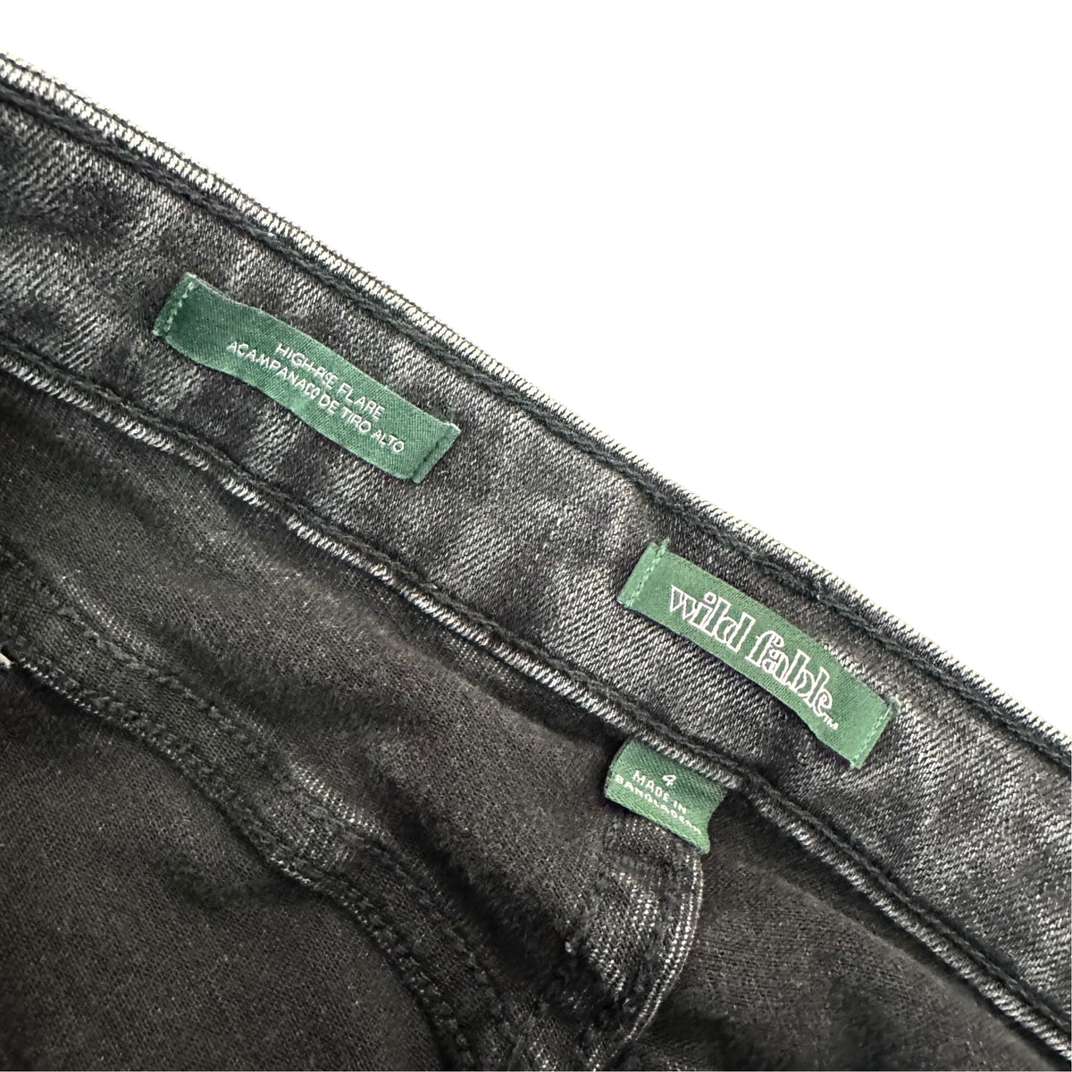 WILD FABLE BLACK DENIM JEANS HIGH RISE FLARE 289 SZ 4