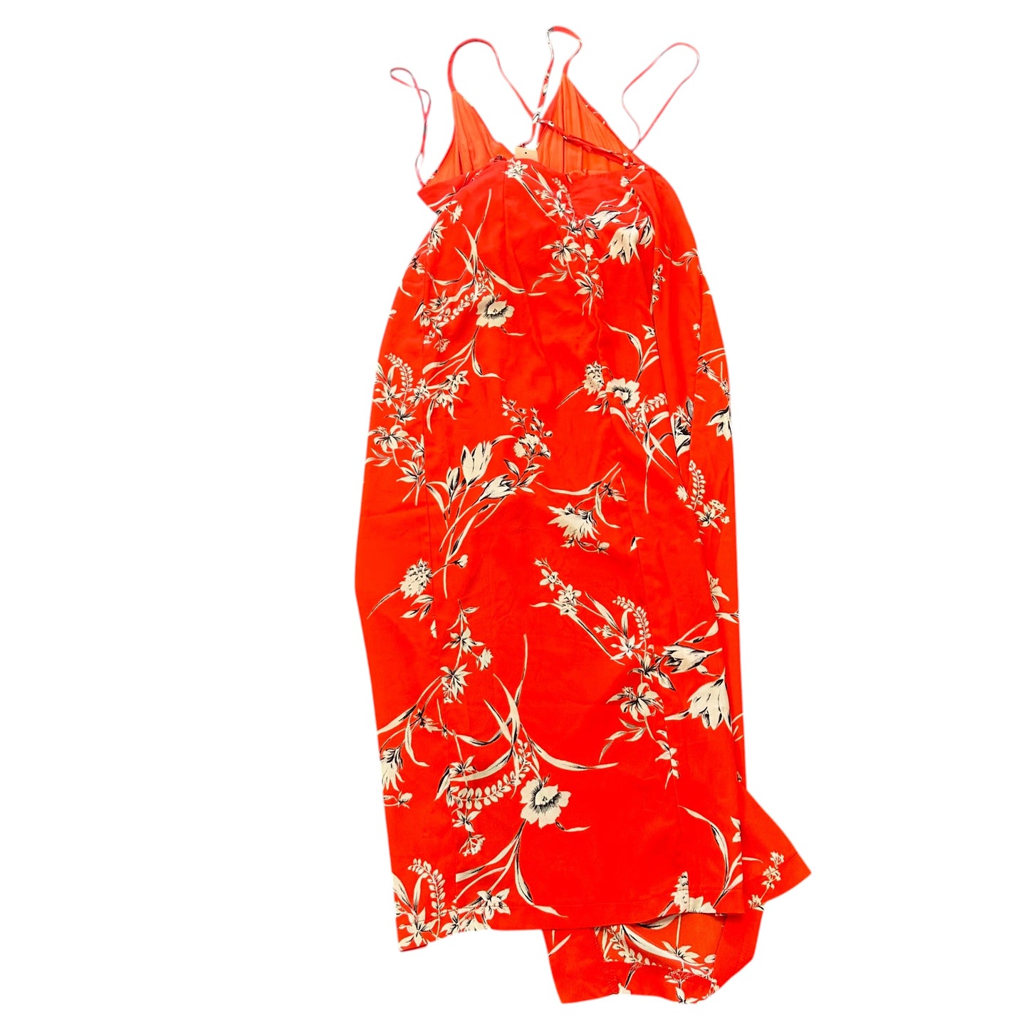 H SQUARE RED FLORAL CRISSCROSS BACK DRESS NWT 198 MEDIUM