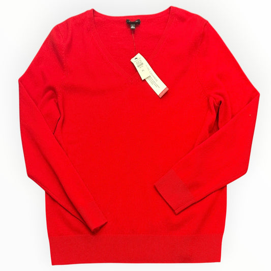 TALBOTS RED CASHMERE SWEATER NWT 100 LARGE PETITE