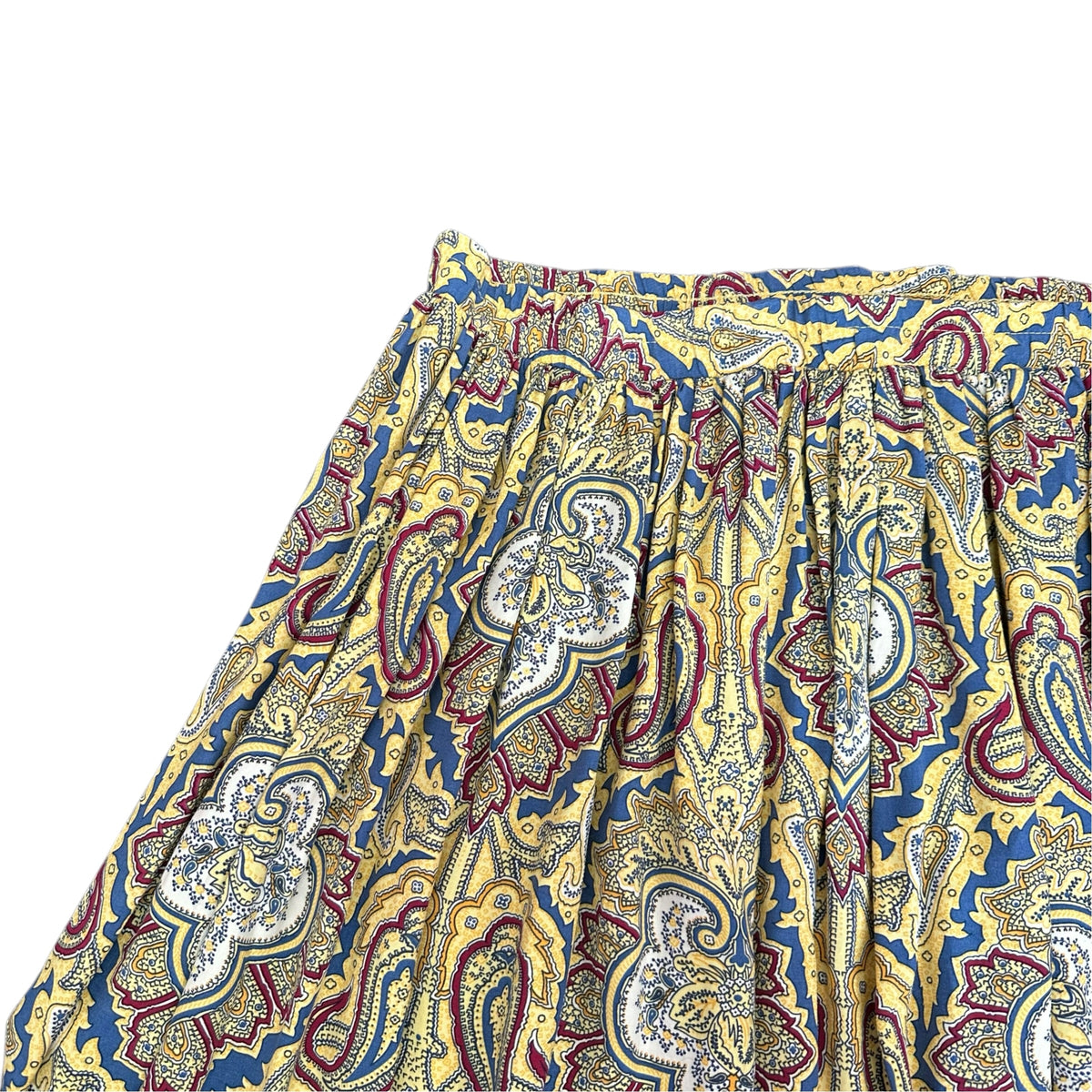 HILL COUNTRY YELLOW 90S PAISLEY SKIRT 289 SMALL