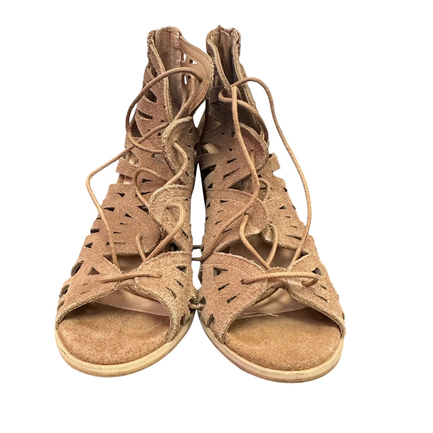 VERY VOLATILE ANABELLE HEALED TAN SANDALS 239 SZ 8