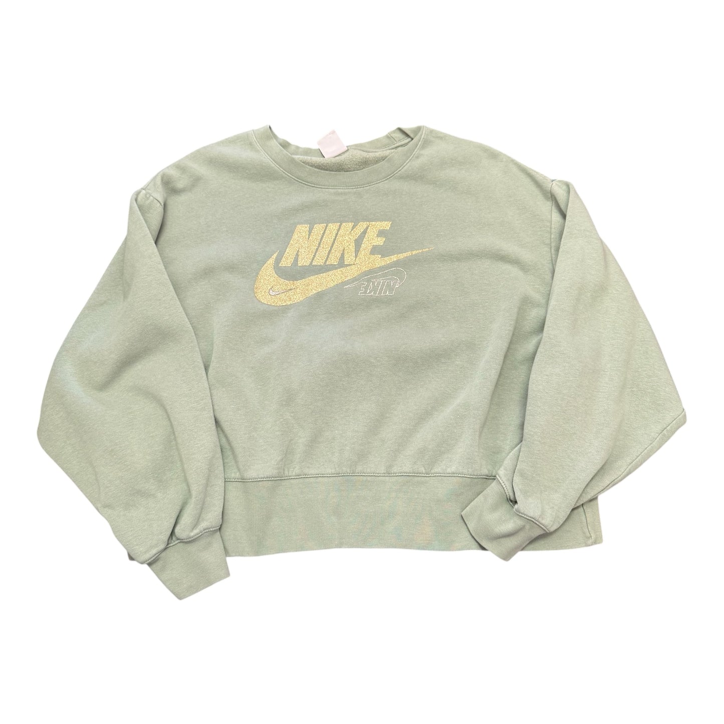 NIKE GREEN BOXY CROPPISH SWEATSHIRT 100 1X