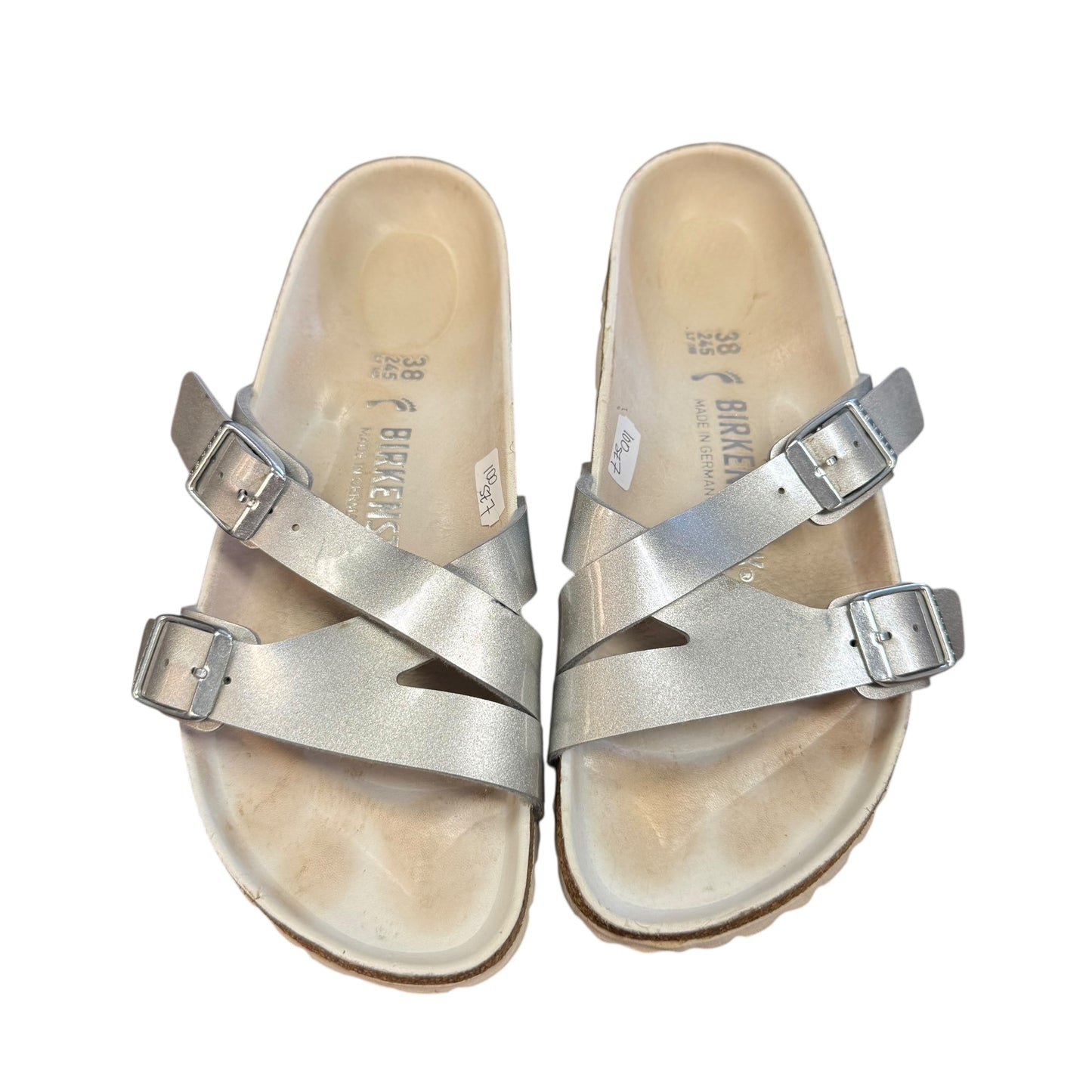 BIRKENSTOCK YAO BALANCE SANDALS SILVER BIRKO-FLOR 100 SZ 7