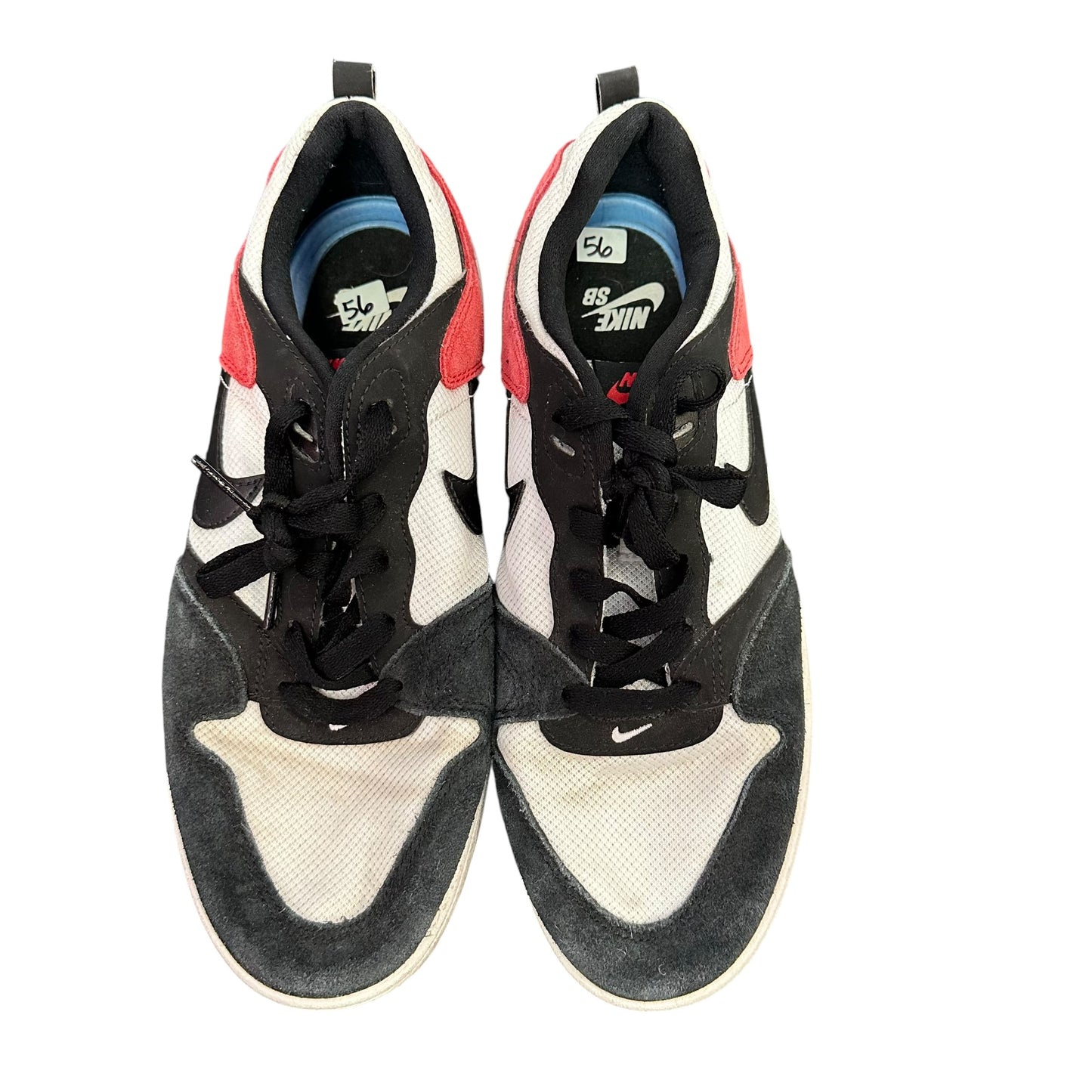 NIKE SB BLACK RED WHITE SNEAKERS 56 SZ 9.5
