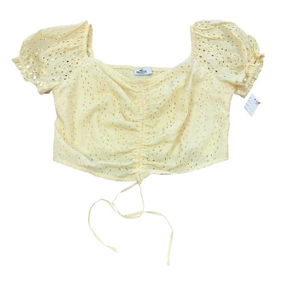 HOLLISTER YELLOW CROP TOP 38 LARGE