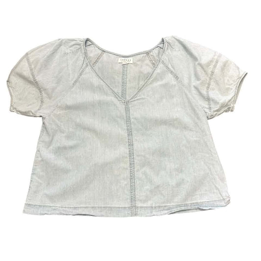 VELVET BY GRAHAM & SPENCER BLUE CHAMBRAY BLOUSE 84 MEDIUM