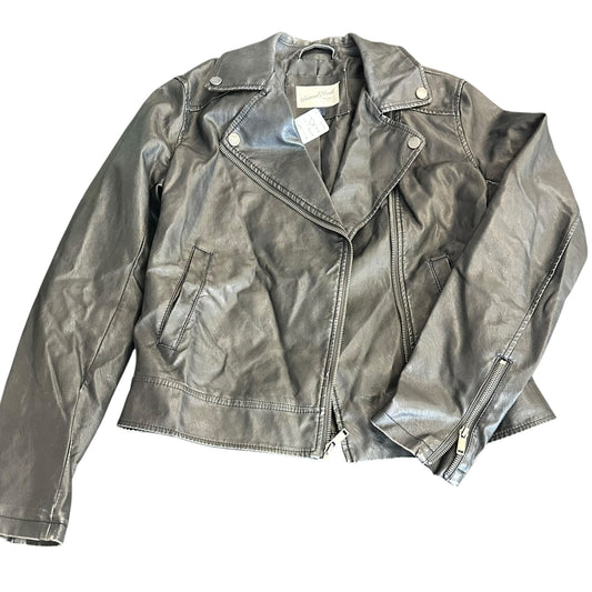 UNIVERSAL THREADS BLACK FAUX LEATHER MOTO JACKET 223 XS