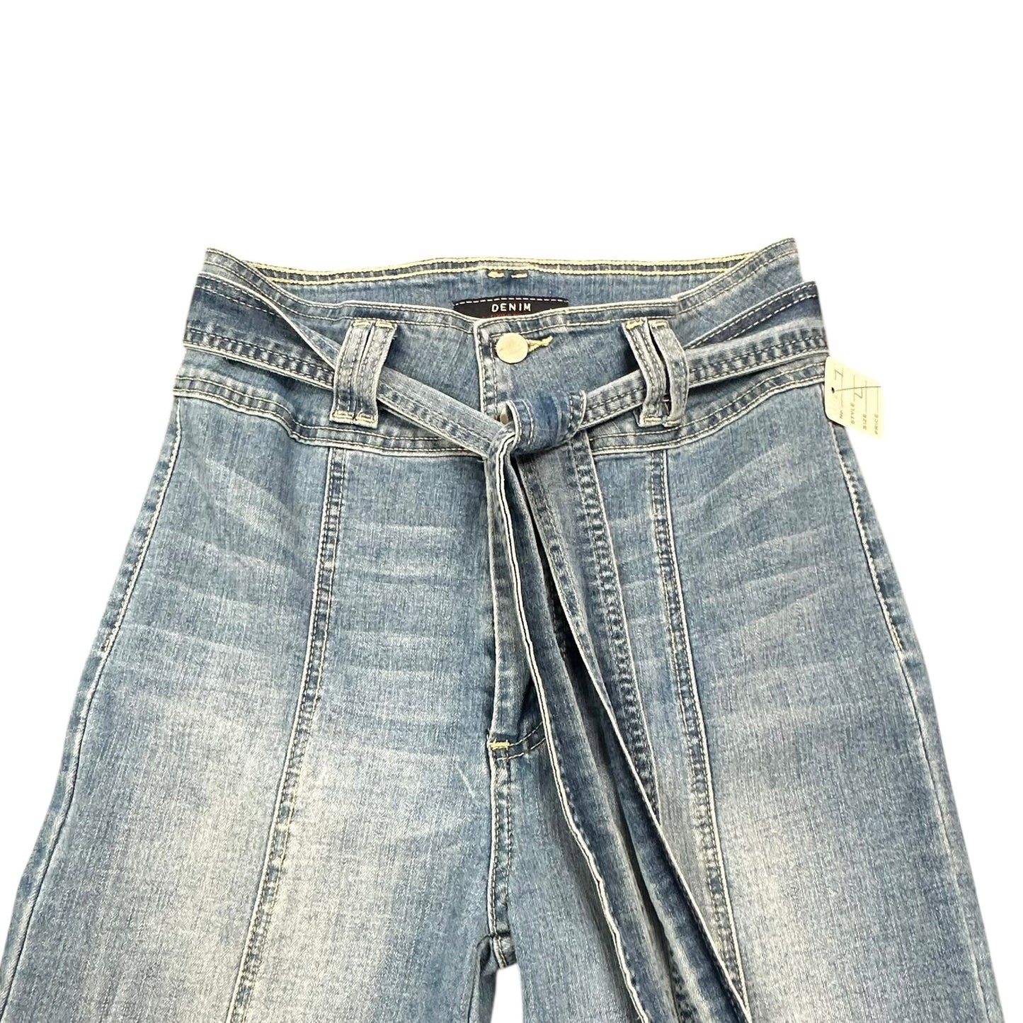 DENIM BY FLYING TOMATO BLUE DENIM JEANS HIGH WAISTED FLARES 7 LARGE