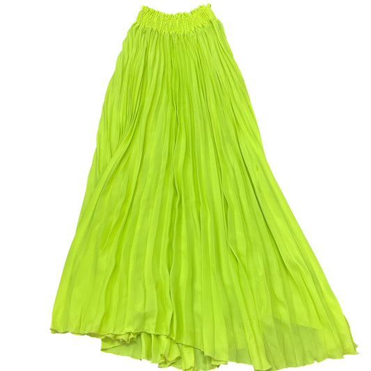 ALY ROSE NEON YELLOW PLEATED MAXI SKIRT 100 S/M