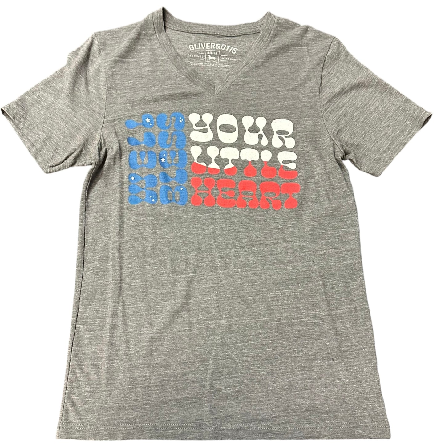 GOD BLESS YOUR LITTLE HEART GRAY TSHIRT 112 MEDIUM