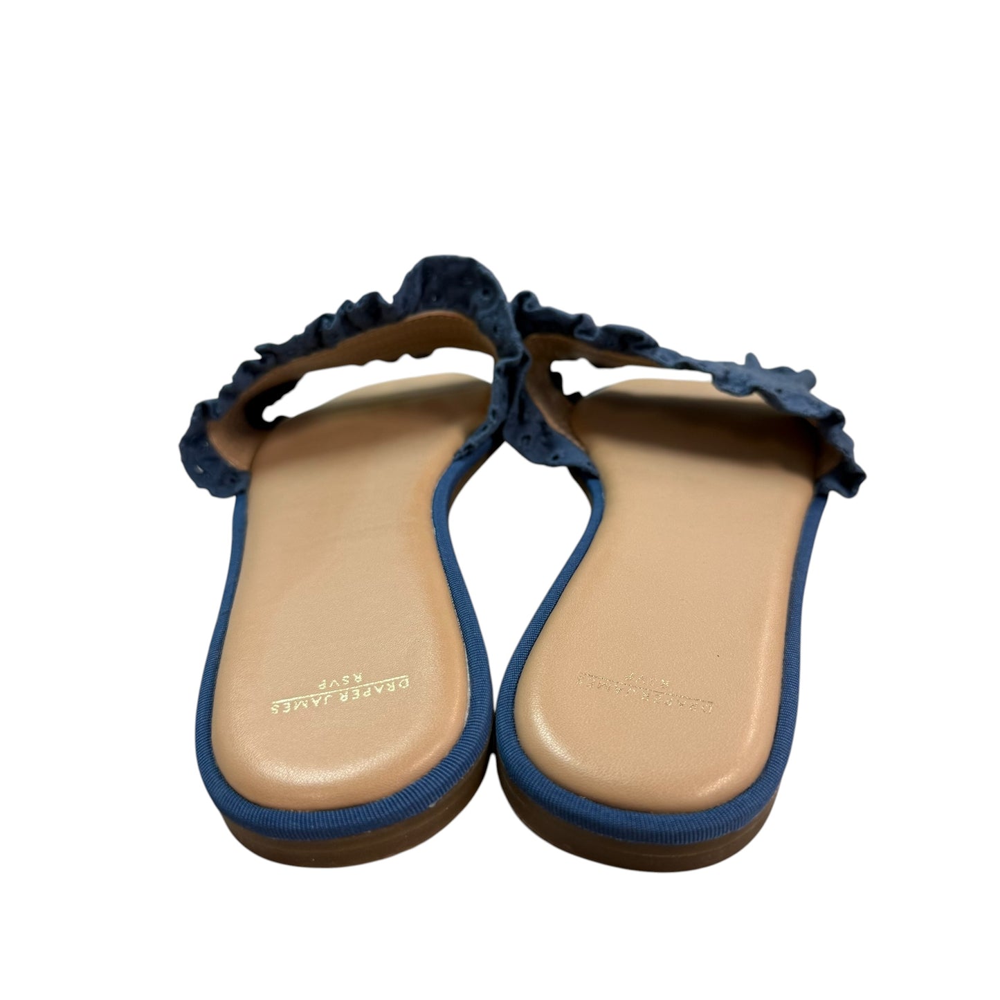 DRAPER JAMES RSVP BLUE EYELET FLAT SLIP ON SANDALS NWOT 152 SZ 8