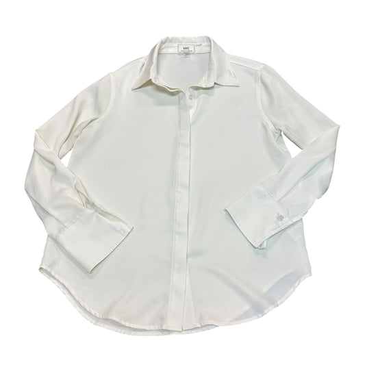 HAVE OFF WHITE SATIN BUTTON DOWN SHIRT 38 SMALL *