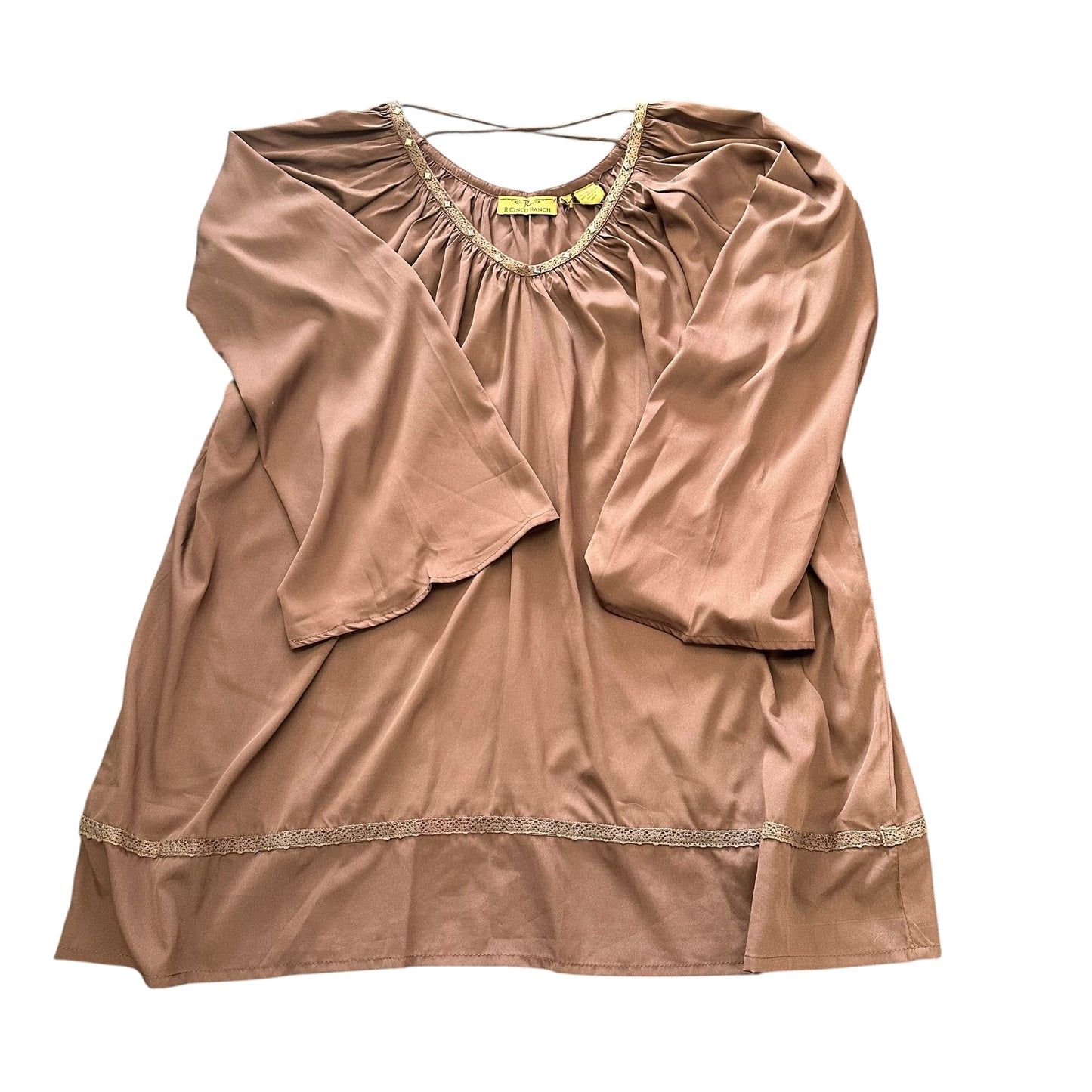 R CINCO RANCH BROWN TUNIC NWT 100 LARGE