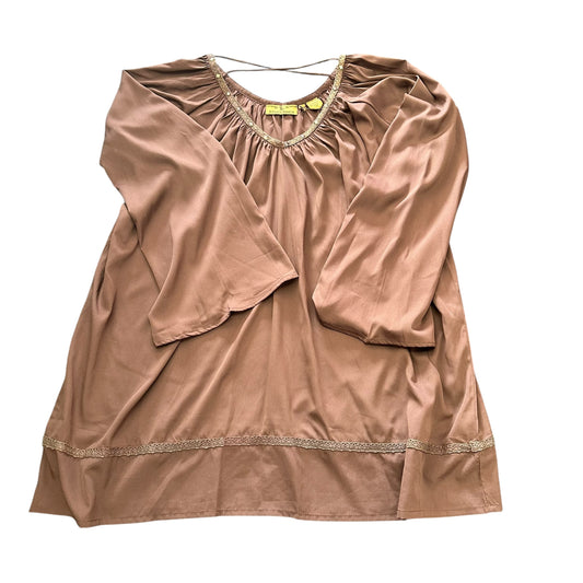 R CINCO RANCH BROWN TUNIC NWT 100 LARGE