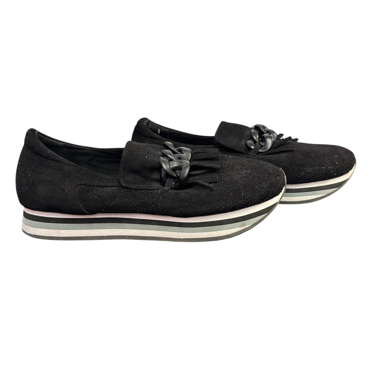 COCONUTS BLACK PLATFORM LOAFERS 56 SZ 10