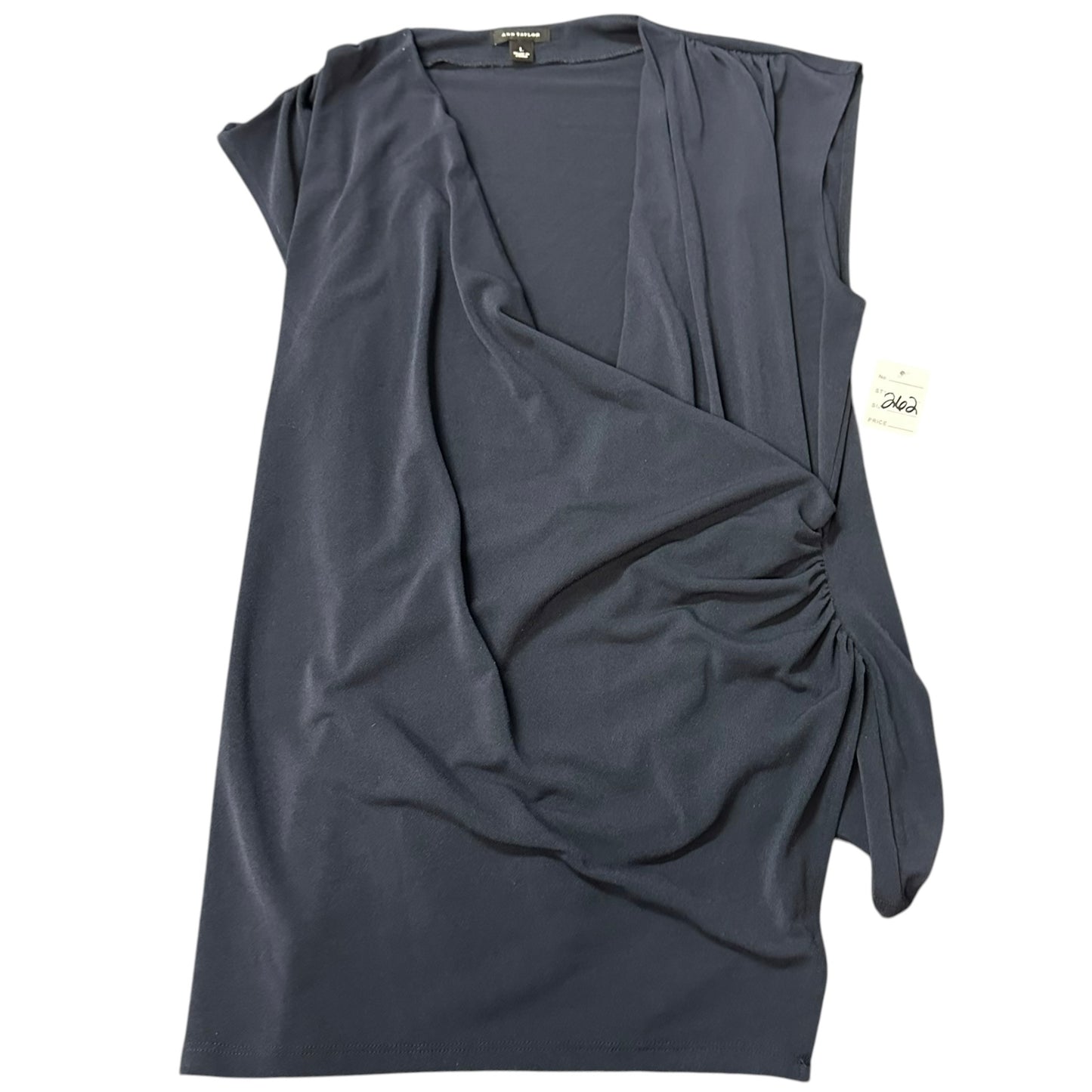 ANN TAYLOR NAVY SLEEVELESS BLOUSE 262 LARGE