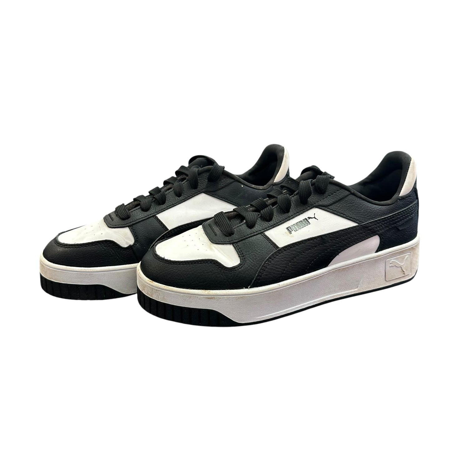 PUMA CARINA STREET PLATFORM SNEAKERS BLACK WHITE 100 SZ 9.5