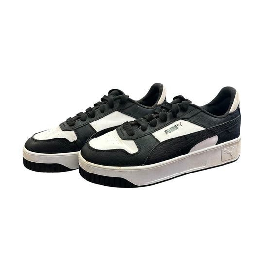 PUMA CARINA STREET PLATFORM SNEAKERS BLACK WHITE 100 SZ 9.5