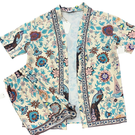 ELINGS BEIGE FLORAL TWO PIECE PAJAMA SET 236 XL