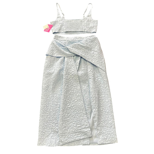 BUDDY LOVE LIGHT BLUE 2 PC CROP TOP CRINKLED SKIRT NWT 122 SMALL