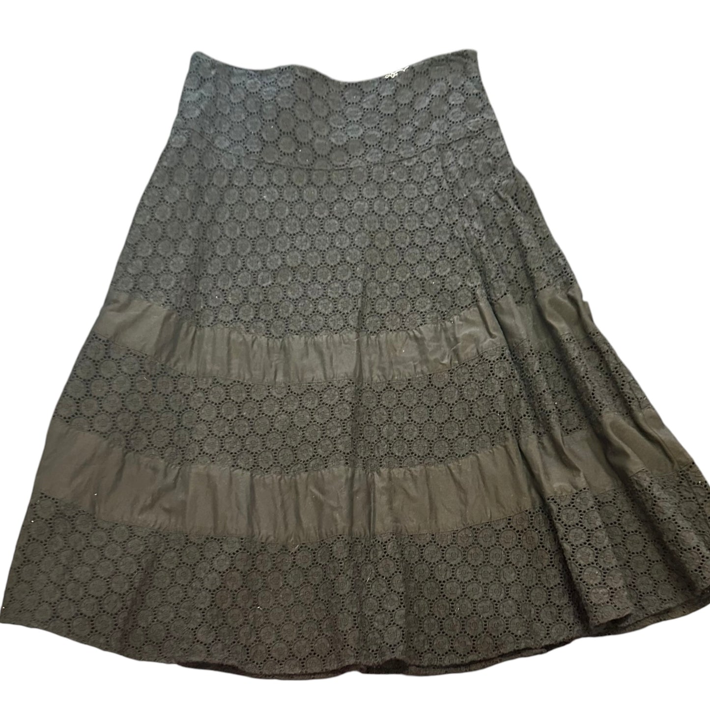 NINE WEST BLACK EYELET SKIRT Y2K 100 SZ 4