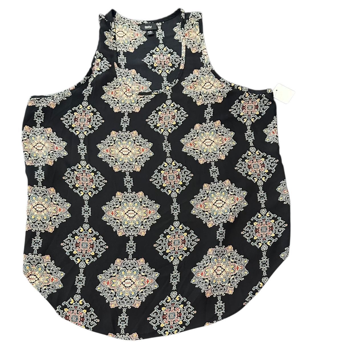MOSSIMO BLACK SLEEVELESS FLORAL BLOUSE 276 XXL