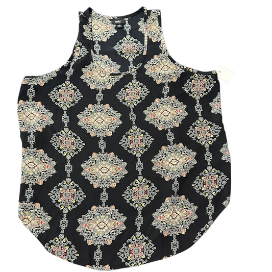 MOSSIMO BLACK SLEEVELESS FLORAL BLOUSE 276 XXL