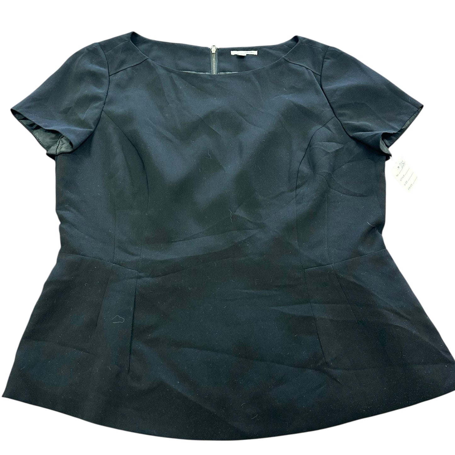 HALOGEN BLACK PEPLUM BLOUSE 232 LARGE