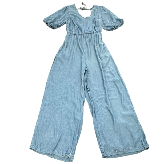CATO CHAMBRAY WIDE LEG JUMPSUIT 100 MEDIUM