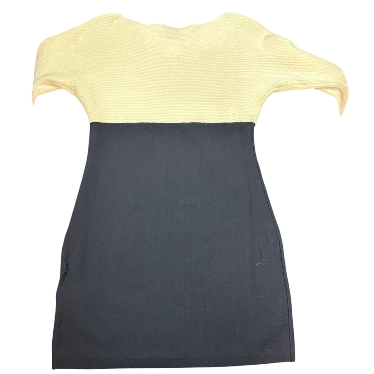 AX ARMANI EXHANGE BEIGE NAVY DRESS MERINO WOOL MOHAIR 100 LARGE