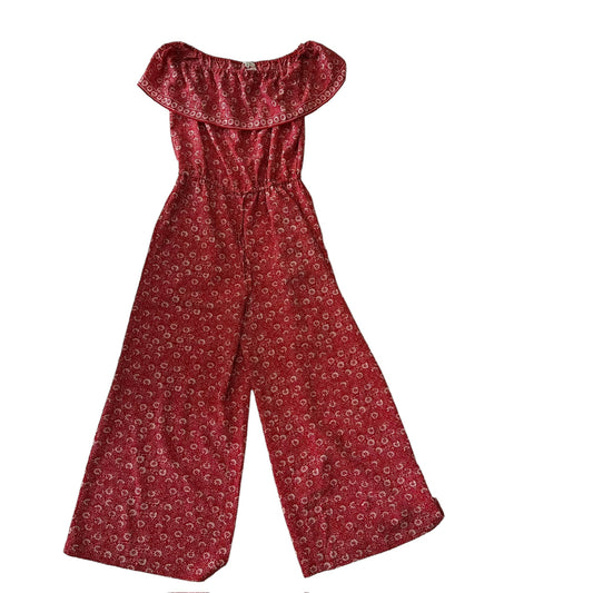 MAX STUDIO - RED PATTERNED JUMPSUIT - SMALL - 100