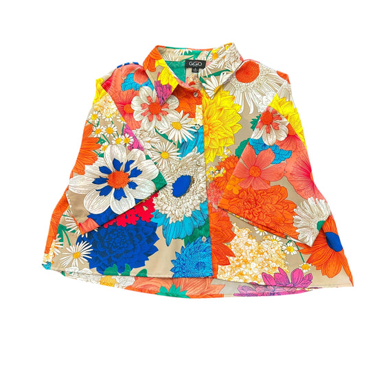 GIGIO FLORAL MULTICOLOR BUTTON UP BLOUSE 158 SMALL