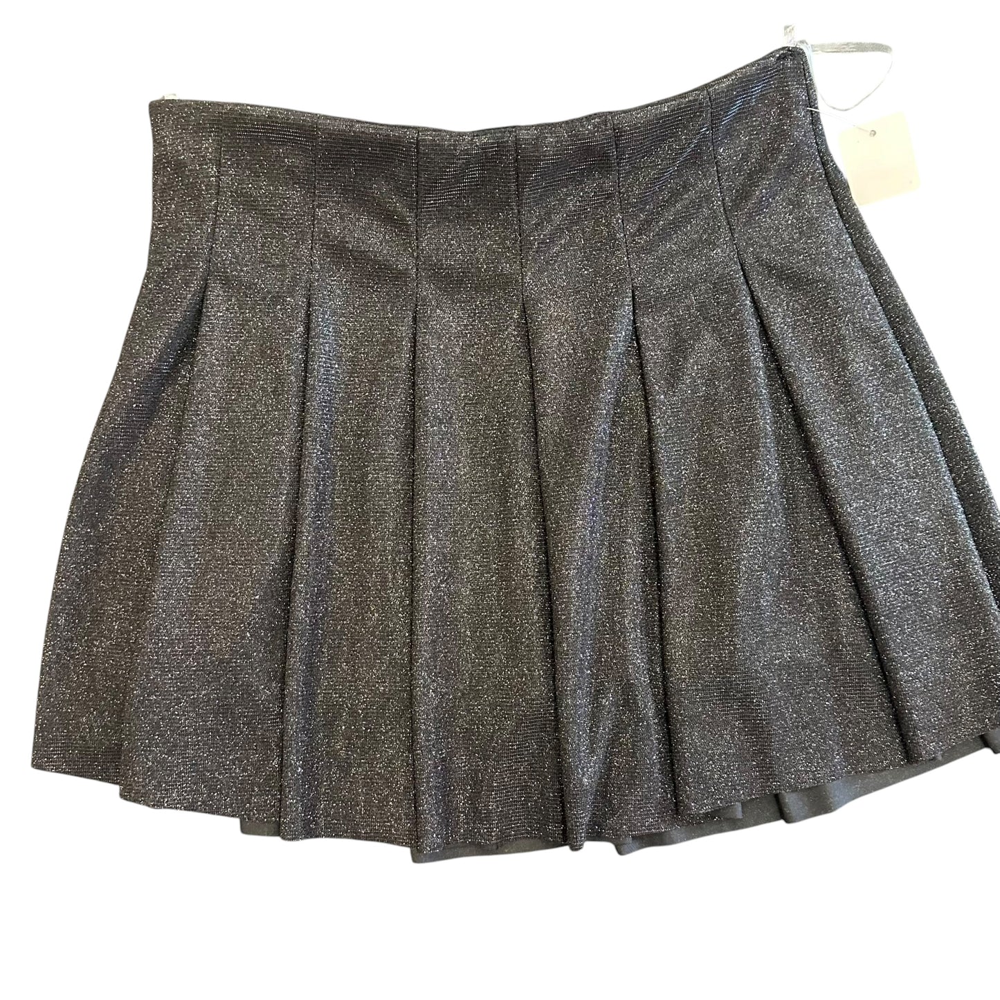 J ROBERTS BLACK METALLIC PLEATED SKIRT 278 LARGE