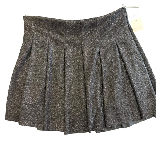 J ROBERTS BLACK METALLIC PLEATED SKIRT 278 LARGE