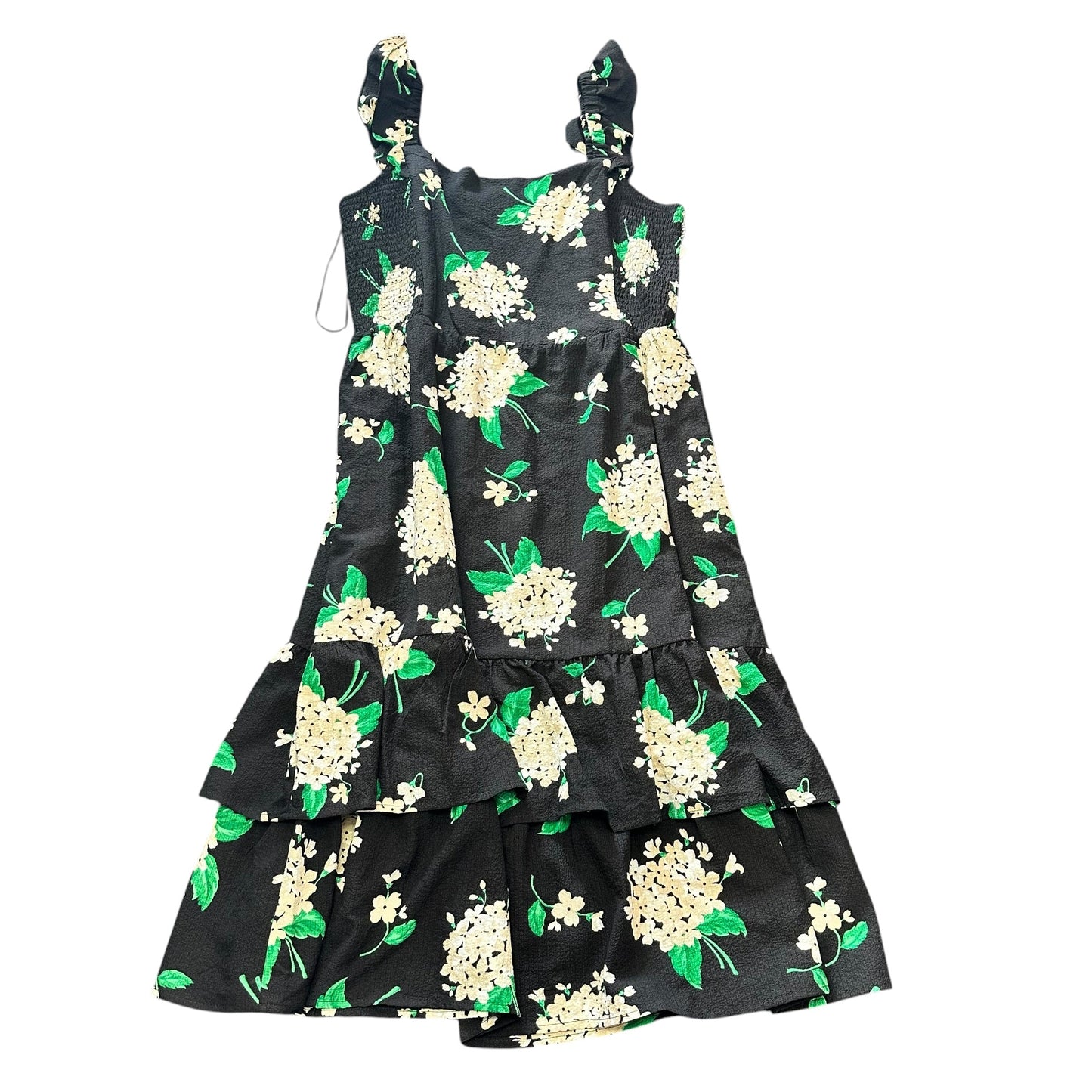 DRAPER JAMES BLACK FLORAL TIERED DRESS 244 XL