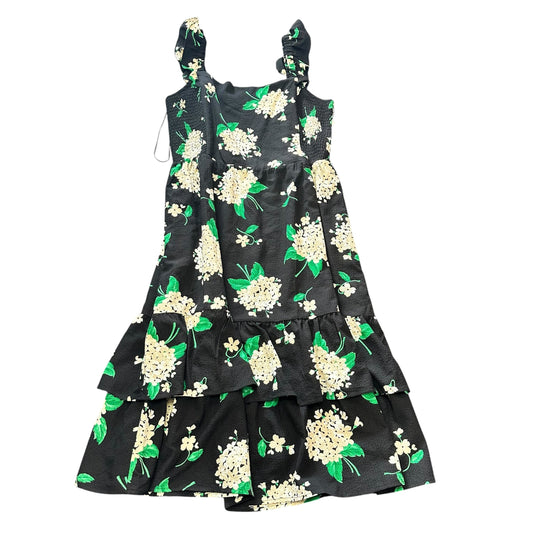 DRAPER JAMES BLACK FLORAL TIERED DRESS 244 XL