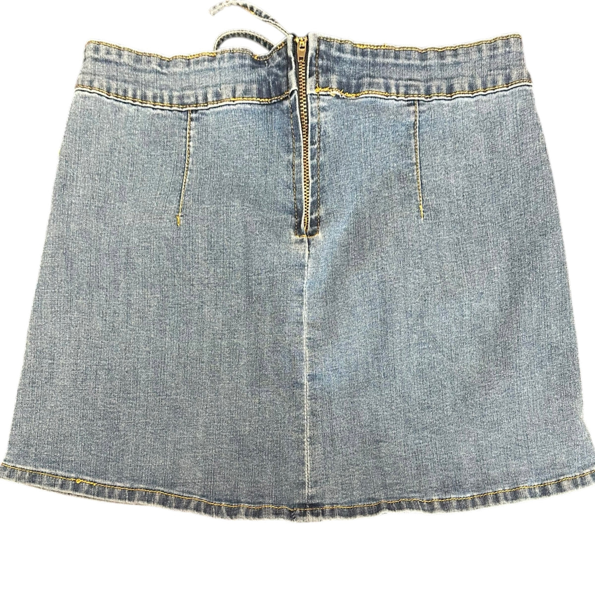 C&V DENIM BLUE JEAN DENIM SKIRT LACE UP FRONT 289 MEDIUM
