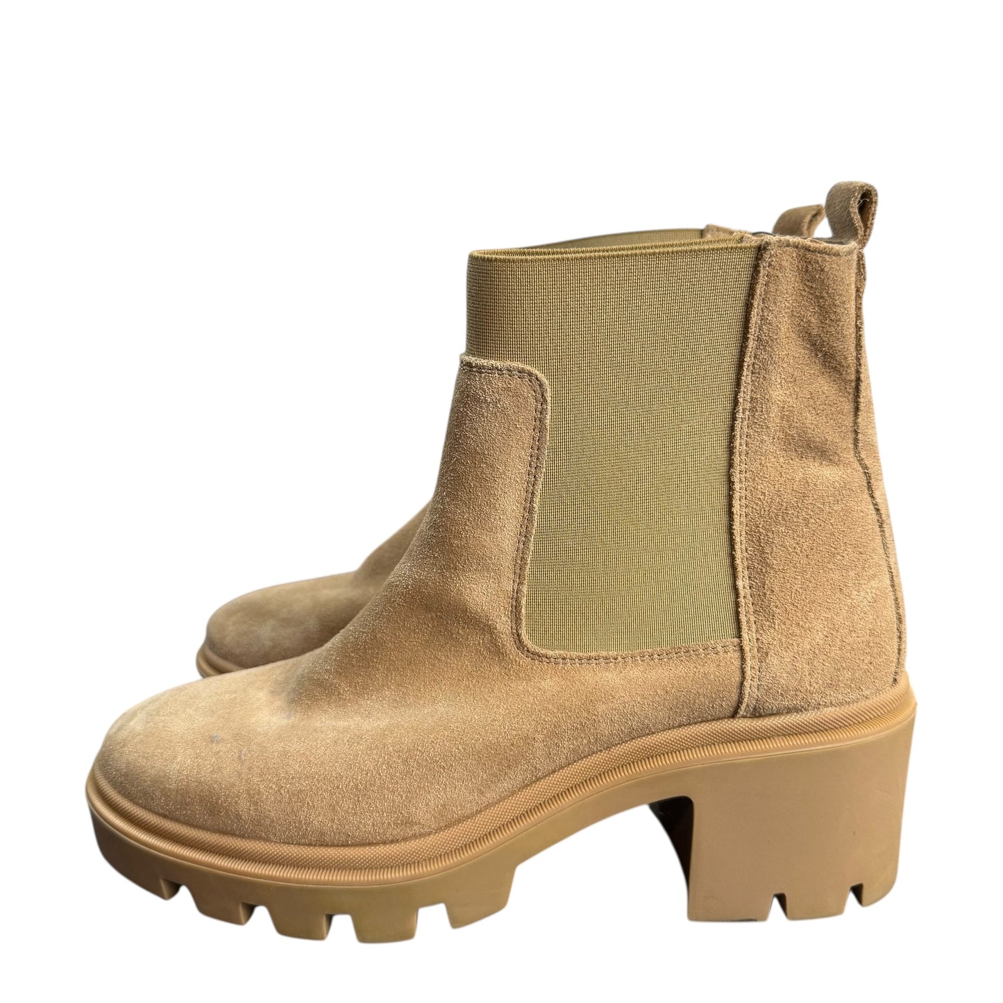 ANTONIO DE FARIA LUG SOLE CHELSEA BOOTS BEIGE SUEDE 100 SZ 9