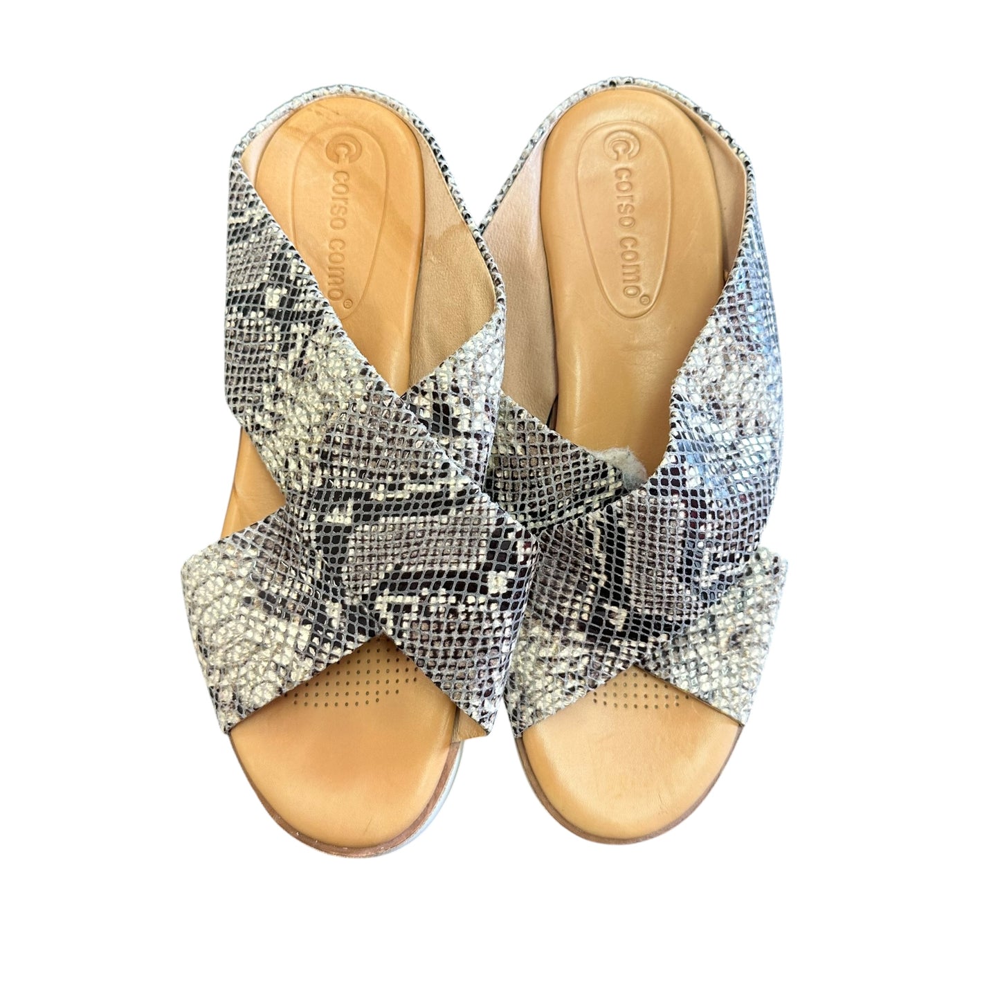 CORSCO COMO SNAKESKIN SANDALS 169 SZ 7