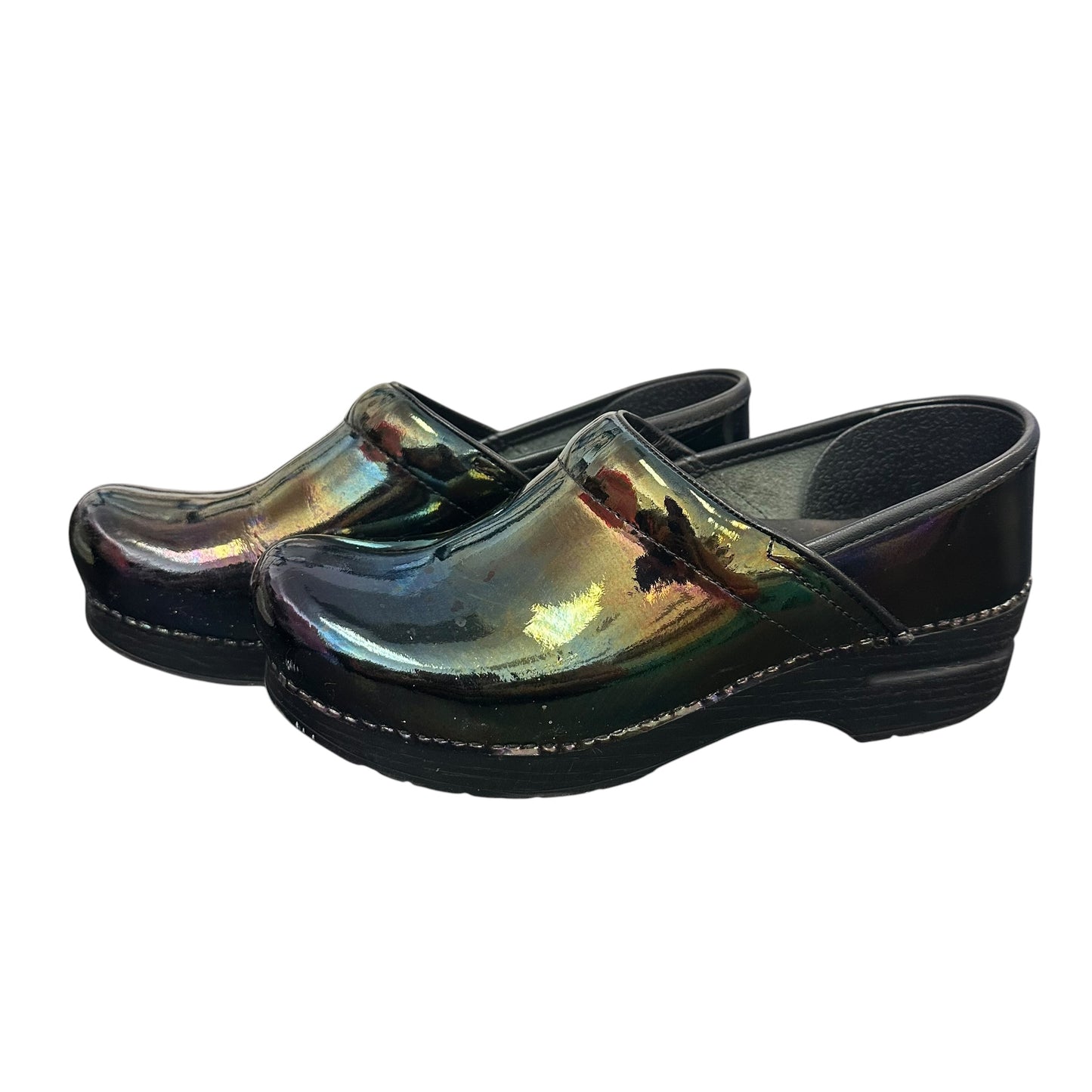 DANSKO PETROL PATENT IRIDESCENT CLOGS 262 SZ 8/8.5