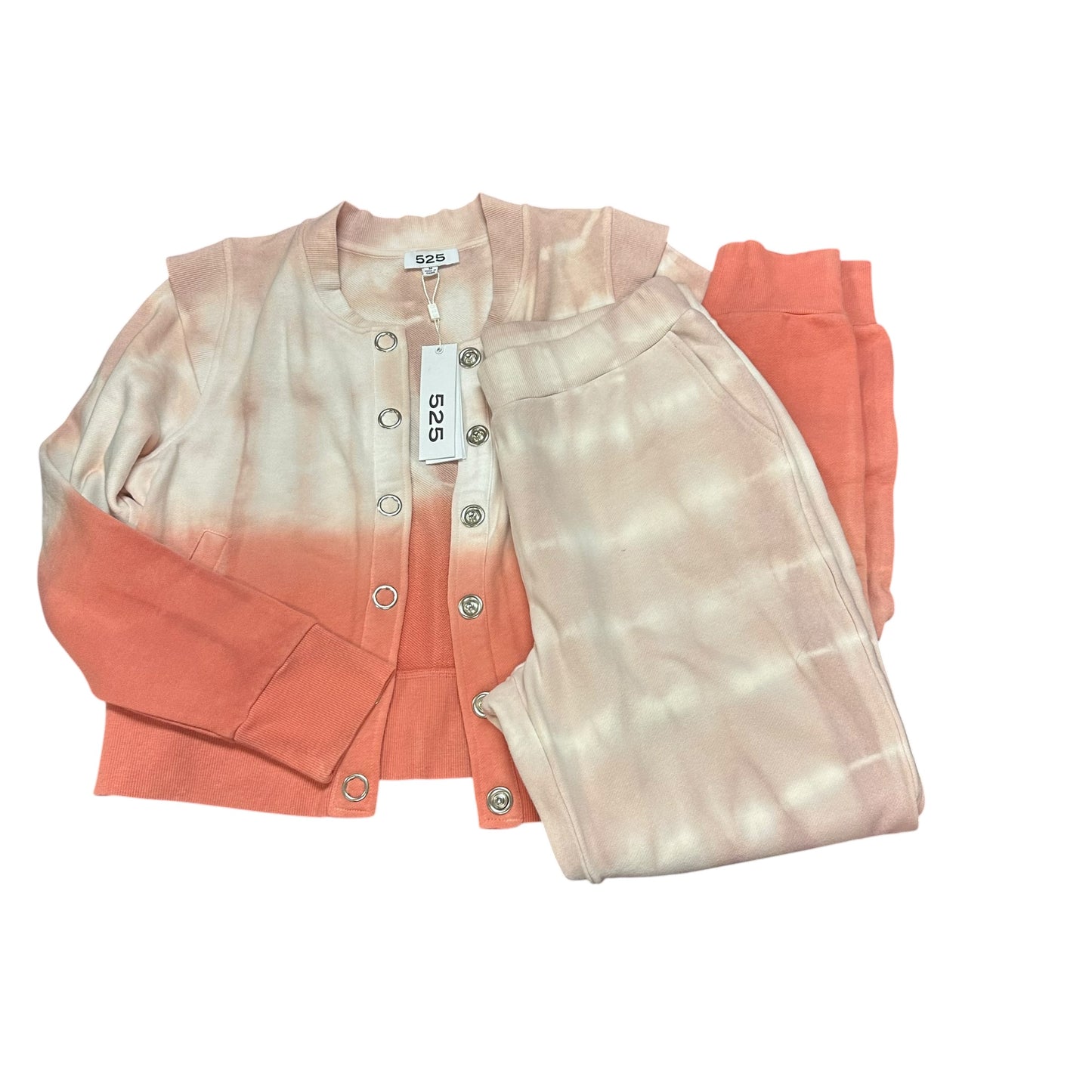 525 AMERICA 2 PC SWEATSUIT JACKET JOGGERS ROSE CLAY NWT 288 MEDIUM