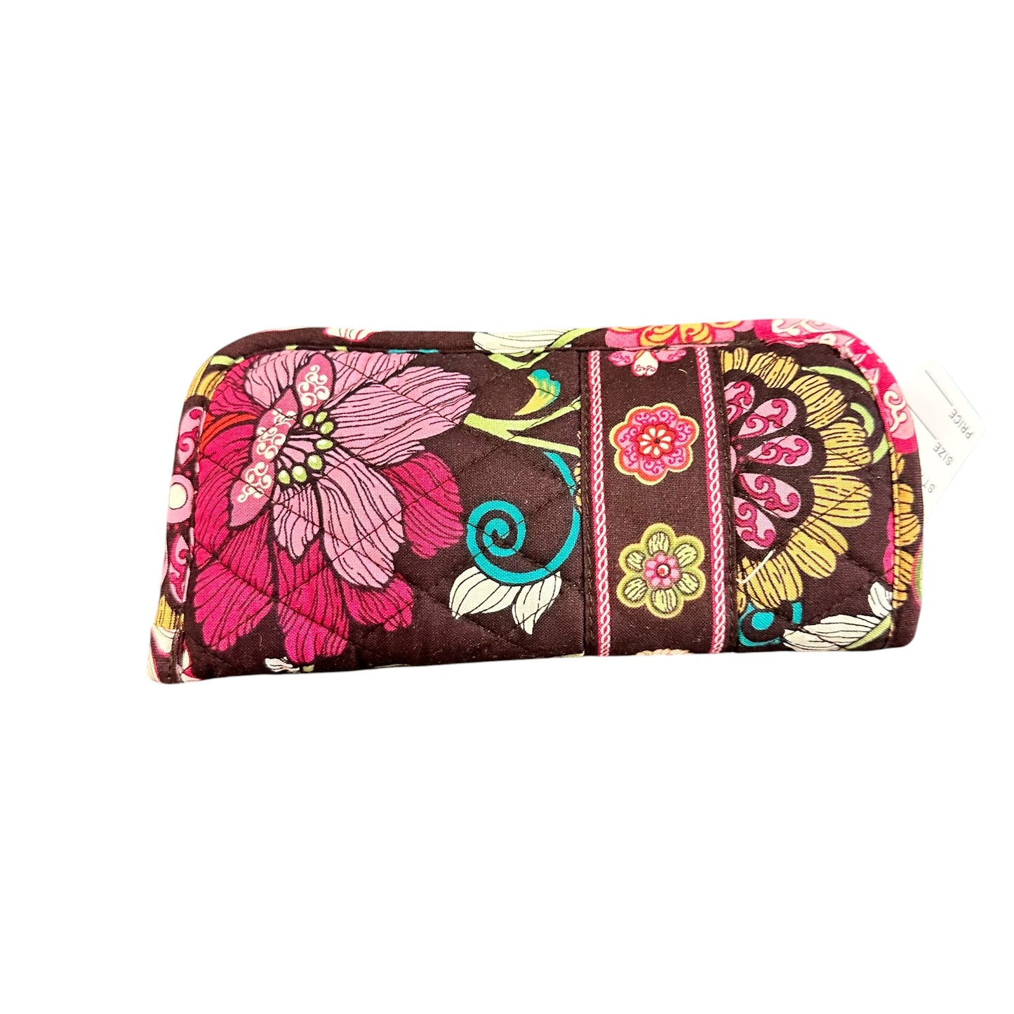 VERA BRADLEY BROWN FLORAL SUNGLASS CASE 258 EUC