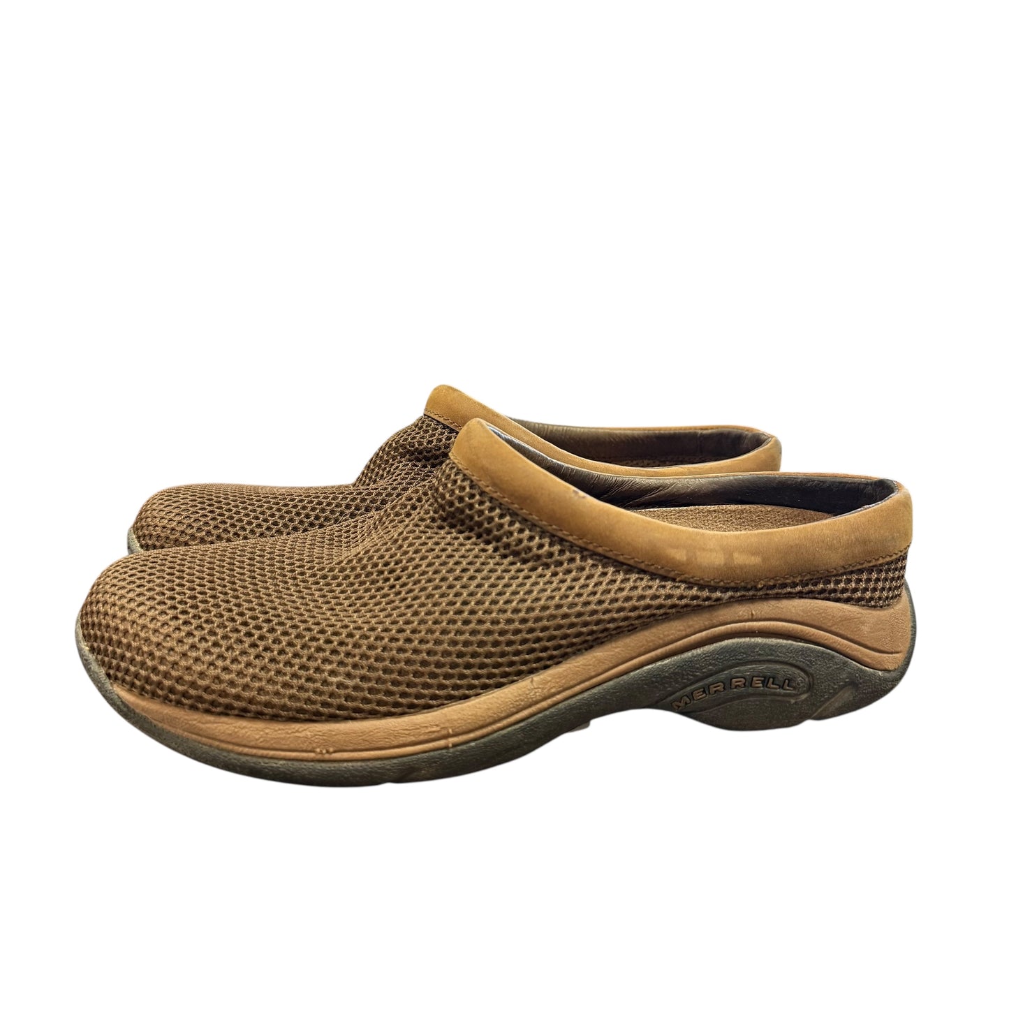MERRELL BREEZE 2 BROWN MESH LEATHER CLOG 238 SZ 7.5